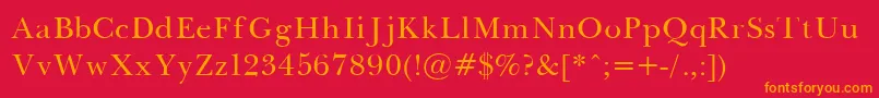 BaskervilleNormal Font – Orange Fonts on Red Background