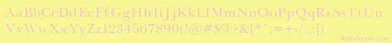 BaskervilleNormal Font – Pink Fonts on Yellow Background