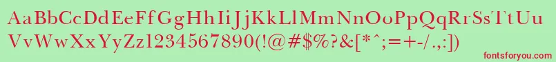 Шрифт BaskervilleNormal – красные шрифты на зелёном фоне