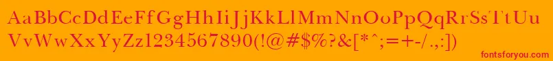 BaskervilleNormal Font – Red Fonts on Orange Background