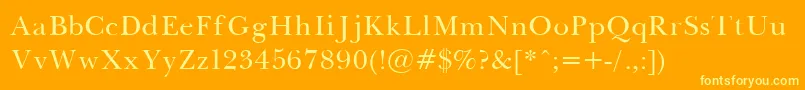 BaskervilleNormal Font – Yellow Fonts on Orange Background