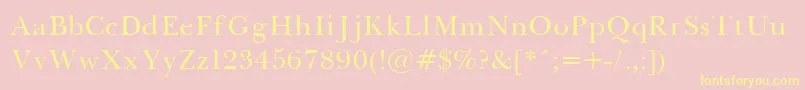BaskervilleNormal Font – Yellow Fonts on Pink Background