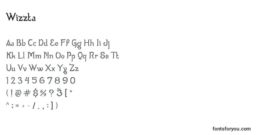 Schriftart Wizzta – Alphabet, Zahlen, spezielle Symbole