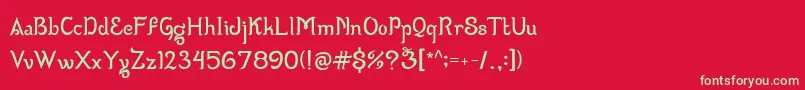 フォントWizzta – 赤い背景に緑の文字