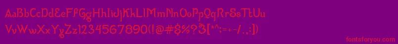 Wizzta-Schriftart – Rote Schriften auf violettem Hintergrund