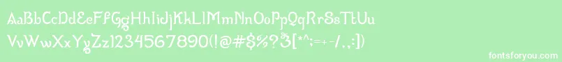 Wizzta Font – White Fonts on Green Background