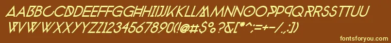 PhantomExtraItalic50 Font – Yellow Fonts on Brown Background