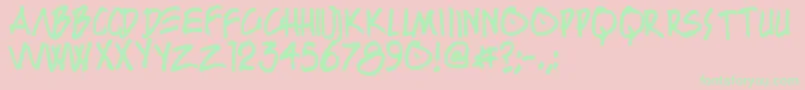 BoutonKursiv Font – Green Fonts on Pink Background