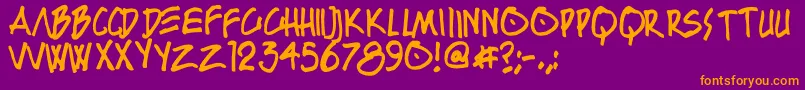 BoutonKursiv Font – Orange Fonts on Purple Background