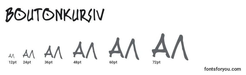 Размеры шрифта BoutonKursiv