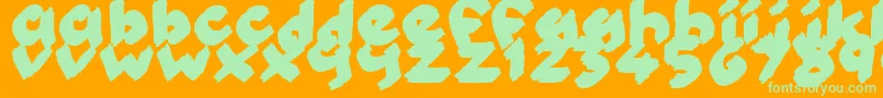 KiddyPaints Font – Green Fonts on Orange Background