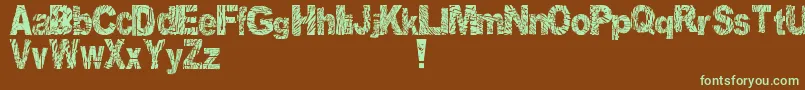 DistortedAndScratchy Font – Green Fonts on Brown Background