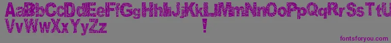 DistortedAndScratchy-fontti – violetit fontit harmaalla taustalla