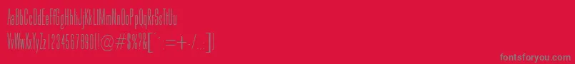 GoldhawkRegularDb-fontti – harmaat kirjasimet punaisella taustalla