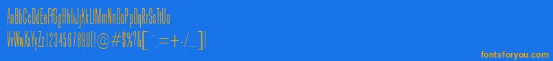 フォントGoldhawkRegularDb – オレンジ色の文字が青い背景にあります。
