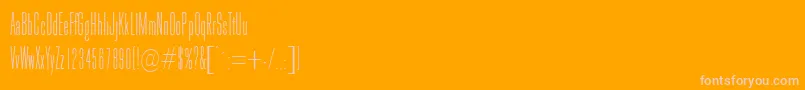 GoldhawkRegularDb-fontti – vaaleanpunaiset fontit oranssilla taustalla