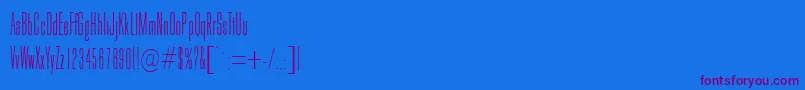 フォントGoldhawkRegularDb – 紫色のフォント、青い背景