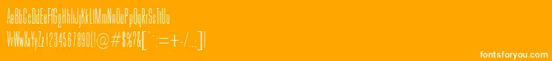 GoldhawkRegularDb-fontti – valkoiset fontit oranssilla taustalla