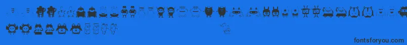 Funnytoys Font – Black Fonts on Blue Background