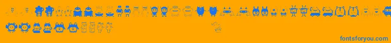 Funnytoys Font – Blue Fonts on Orange Background