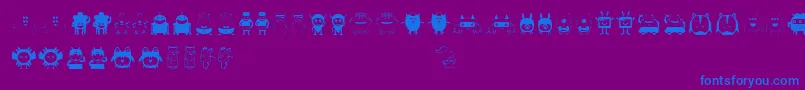 Funnytoys Font – Blue Fonts on Purple Background