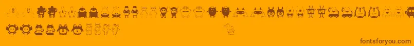 Funnytoys Font – Brown Fonts on Orange Background