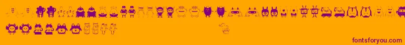 Funnytoys Font – Purple Fonts on Orange Background
