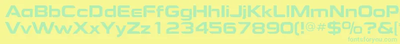 Maniaextendedc Font – Green Fonts on Yellow Background