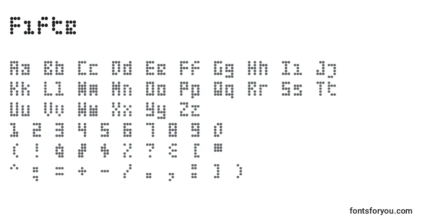 Шрифт Fifte – алфавит, цифры, специальные символы