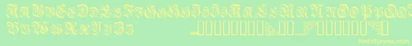 Topiascapsssk Font – Yellow Fonts on Green Background