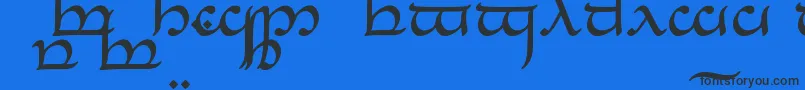 TengwarEldanaroRegular Font – Black Fonts on Blue Background