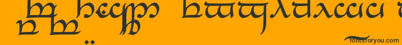 TengwarEldanaroRegular Font – Black Fonts on Orange Background