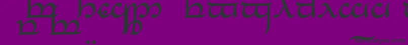 フォントTengwarEldanaroRegular – 紫の背景に黒い文字