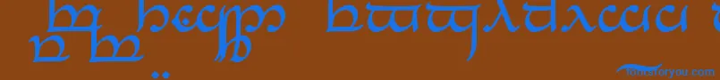 TengwarEldanaroRegular Font – Blue Fonts on Brown Background