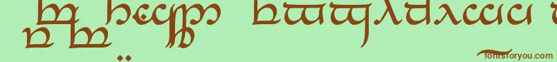 TengwarEldanaroRegular Font – Brown Fonts on Green Background