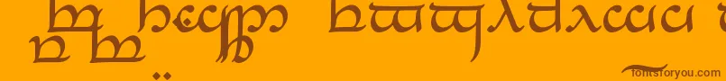 Fonte TengwarEldanaroRegular – fontes marrons em um fundo laranja