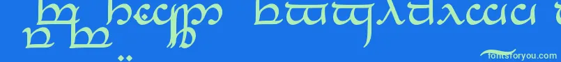 Fonte TengwarEldanaroRegular – fontes verdes em um fundo azul