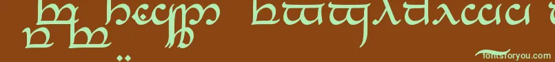 TengwarEldanaroRegular Font – Green Fonts on Brown Background