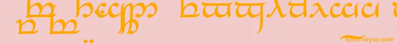 TengwarEldanaroRegular Font – Orange Fonts on Pink Background