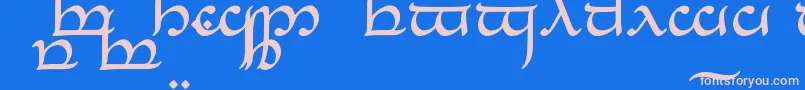 Fonte TengwarEldanaroRegular – fontes rosa em um fundo azul