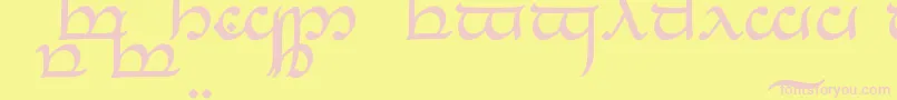 TengwarEldanaroRegular Font – Pink Fonts on Yellow Background