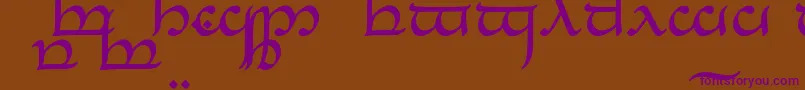 TengwarEldanaroRegular-Schriftart – Violette Schriften auf braunem Hintergrund