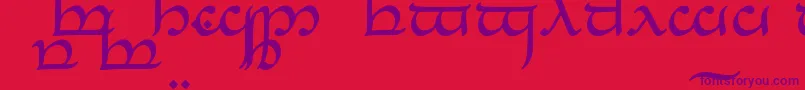 TengwarEldanaroRegular Font – Purple Fonts on Red Background