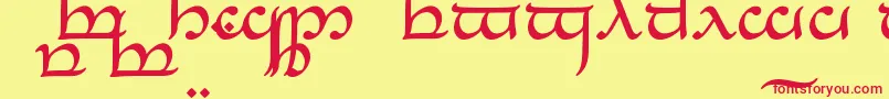 TengwarEldanaroRegular Font – Red Fonts on Yellow Background