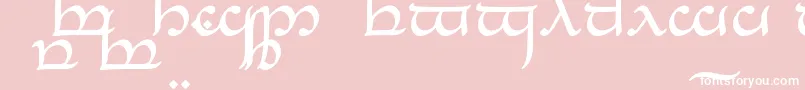 Fonte TengwarEldanaroRegular – fontes brancas em um fundo rosa