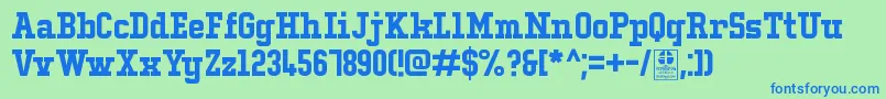 TypoCollegeLcDemo Font – Blue Fonts on Green Background