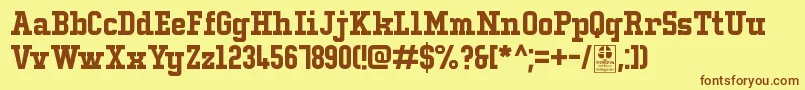 TypoCollegeLcDemo Font – Brown Fonts on Yellow Background