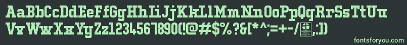 TypoCollegeLcDemo-fontti – vihreät fontit mustalla taustalla