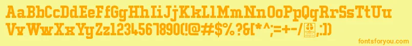 TypoCollegeLcDemo Font – Orange Fonts on Yellow Background