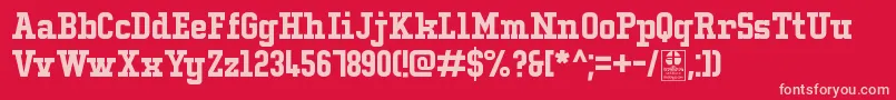 TypoCollegeLcDemo Font – Pink Fonts on Red Background